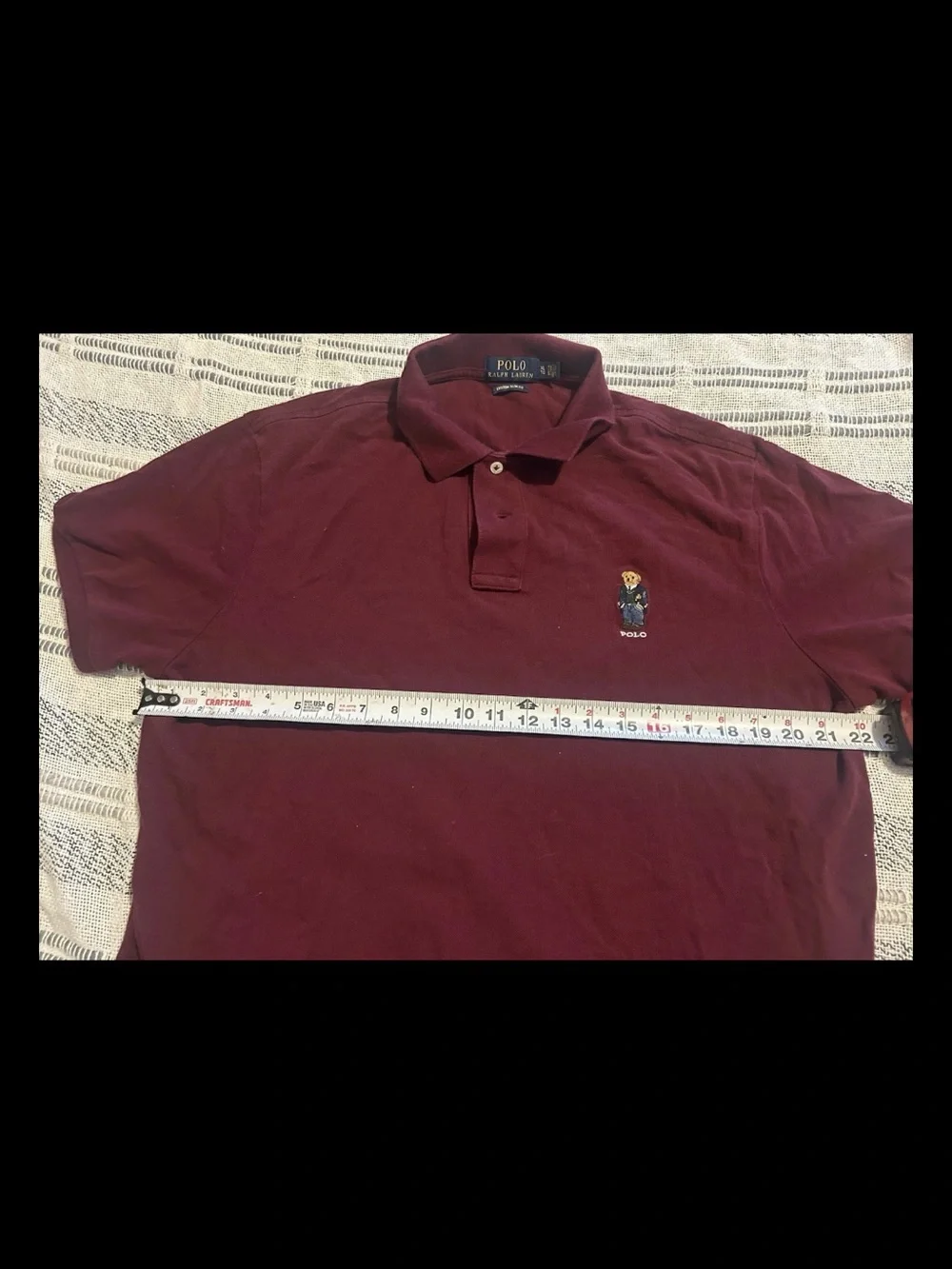Polo Ralph Lauren Custom Slim Polo Bear Mesh Polo SS Shirt Crimson Red XL - Picture 6 of 7